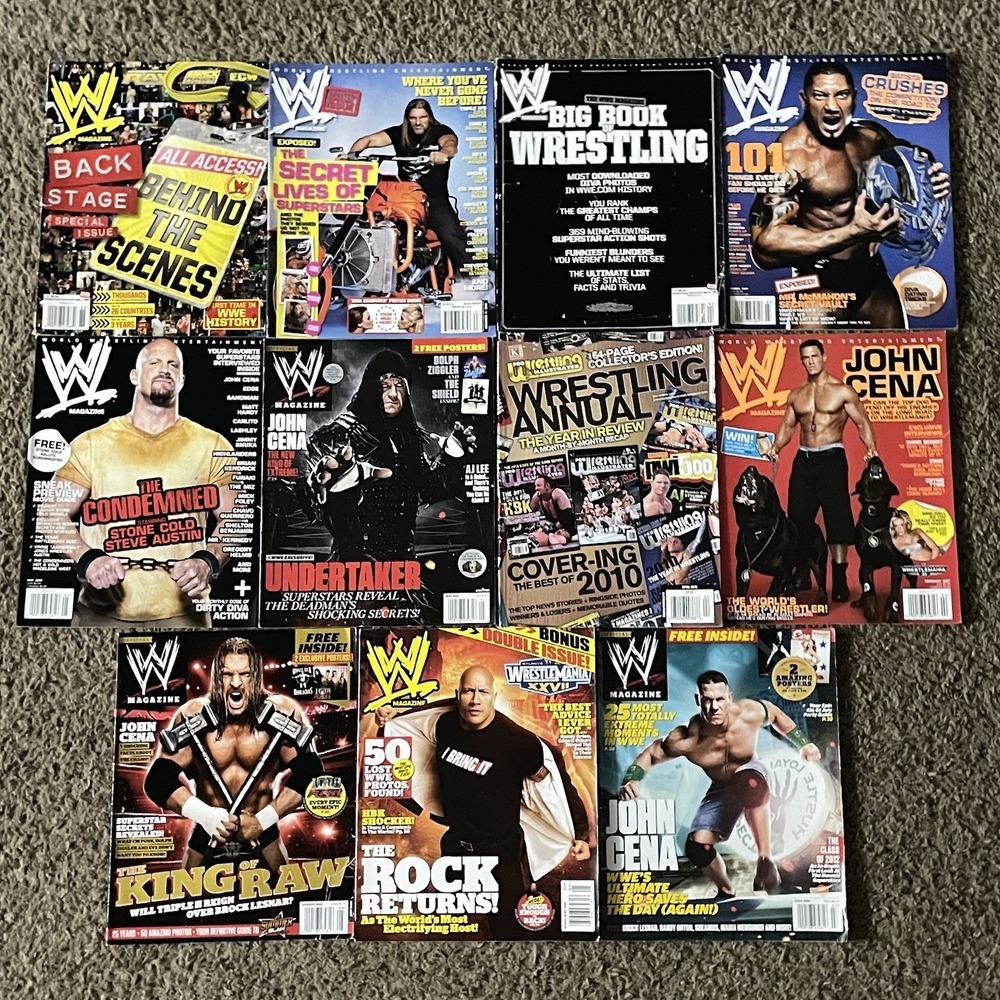 WWE WWF Magazine Lot 11 Cena Undertaker Rock Triple H Stone Cold 2007-2012